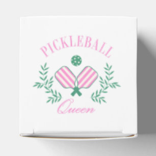 Pickleball Queen Pink and White Striped Favour Box