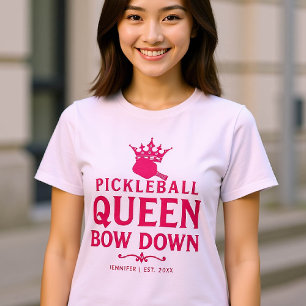 Pickleball Queen Pink Personalised Gift Funny T-Shirt