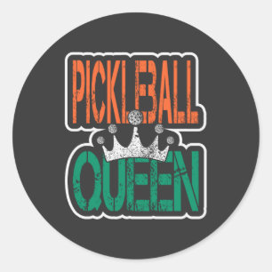 Pickleball Queen - Regal Court Elegance Classic Round Sticker