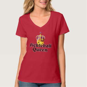Pickleball Queen, Yellow Ball Purple, Gold Crown T-Shirt