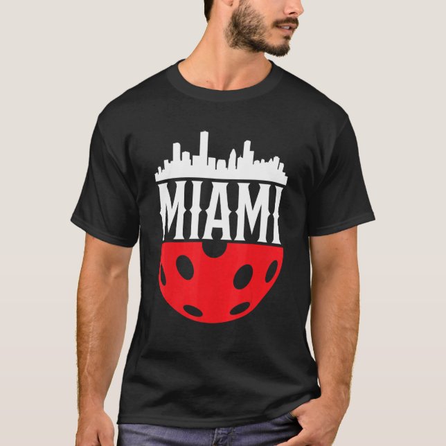 Pickleball Red For Pickleball Players In Miami Flo T-Shirt (Front)