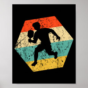 Pickleball retro distressed hexagon pickleball poster