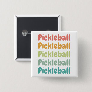 Pickleball Retro Pickleball Player 15 Cm Square Badge