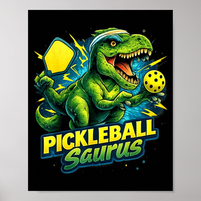 Pickleball rex dinosaur funny pickleball player  poster (Front)
