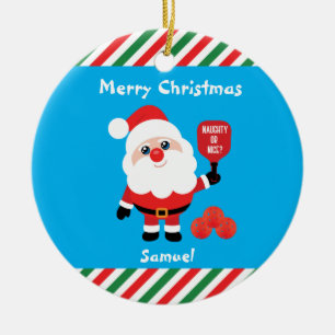 Pickleball🎅 Santa Ceramic Ornament