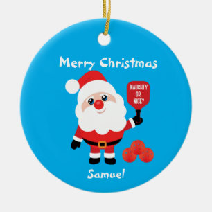Pickleball🎅 Santa  Ceramic Ornament