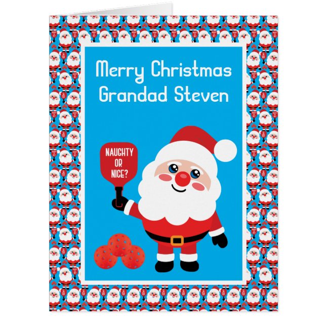 Pickleball Santa Christmas card (Front)