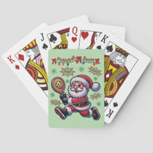 Pickleball Santa Claus Christmas Playing Cards