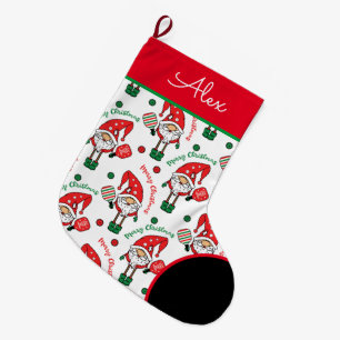 Pickleball🎅 Santa Large  Christmas Stocking
