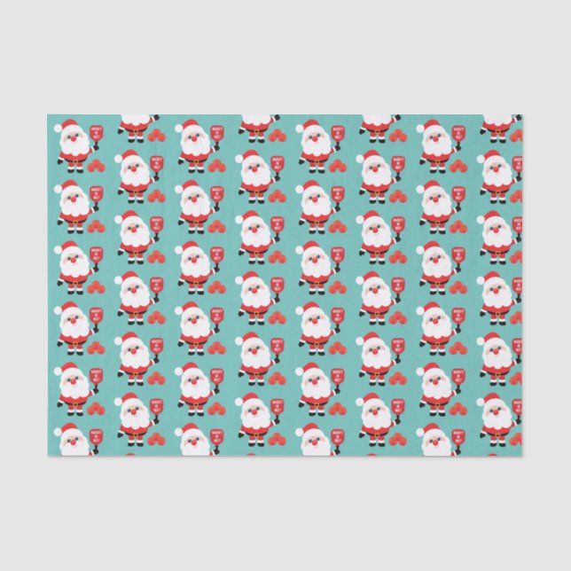 Pickleball🎅 Santa minty Tissue Paper (Front)