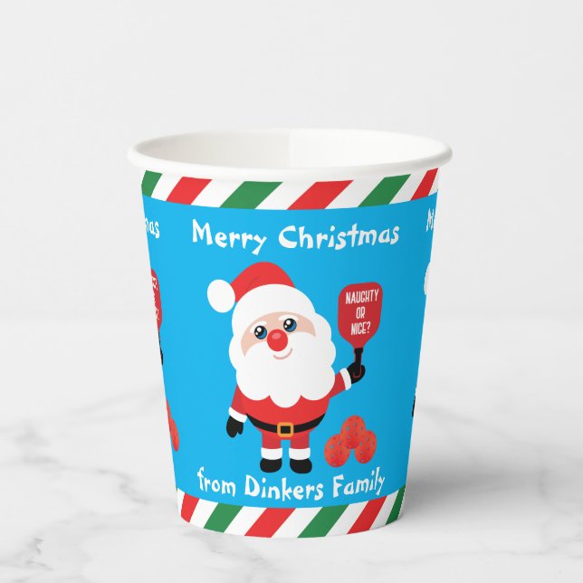 Pickleball🎅 Santa  Paper Cups (Left)