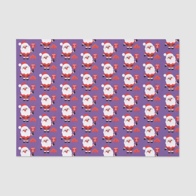 Pickleball🎅 Santa purple  Tissue Paper (Front)