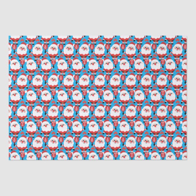 Pickleball Santa  Tissue Paper (Front)