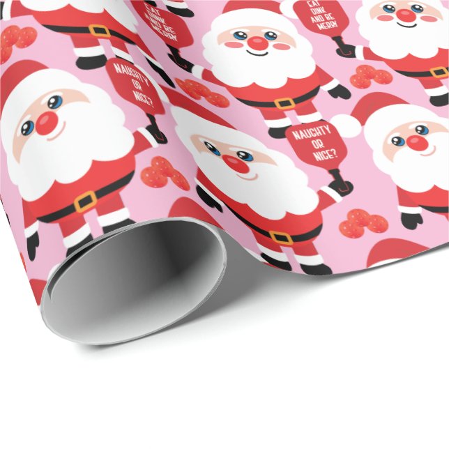 Pickleball Santa  Wrapping Paper (Roll Corner)
