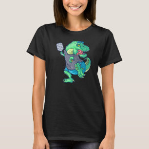 Pickleball Saurus T Rex Dinosaur with Pickleball P T-Shirt