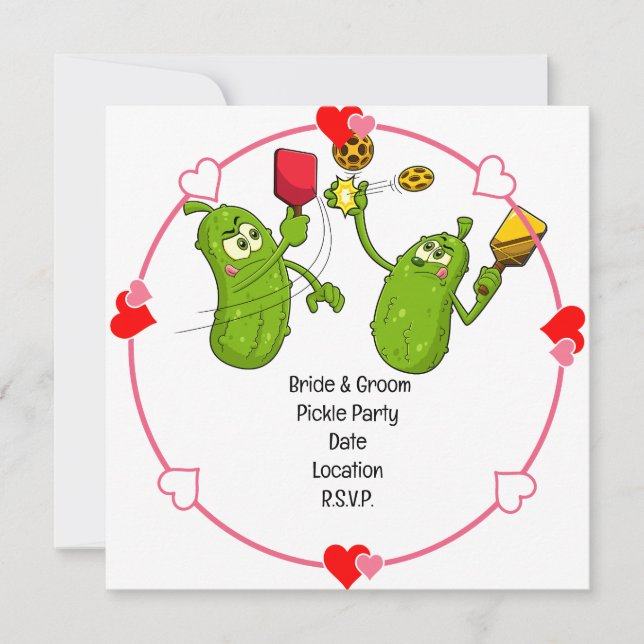 Pickleball Save the date Wedding Funny invitation (Front)
