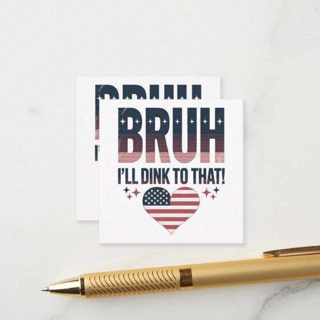 Pickleball Saying Bruh Pickleball Player Enclosure Card (Front/Back In Situ)
