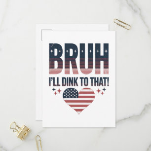 Pickleball Saying Bruh Pickleball Player Invitation Postcard