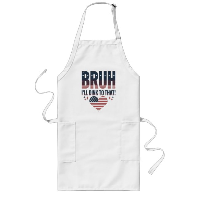 Pickleball Saying Bruh Pickleball Player Long Apron (Front)