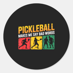 Pickleball saying funny humour for dedicated lover classic round sticker