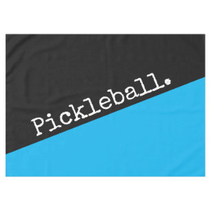 PICKLEBALL Sky Blue Black Diagonal Colour Block Tablecloth