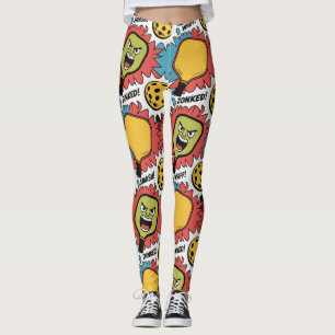 Pickleball SMASH WHIFF Comic Burst Dinked Leggings