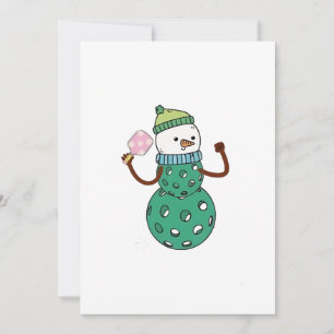 Pickleball Snowman Funny Christmas Xmas Invitation