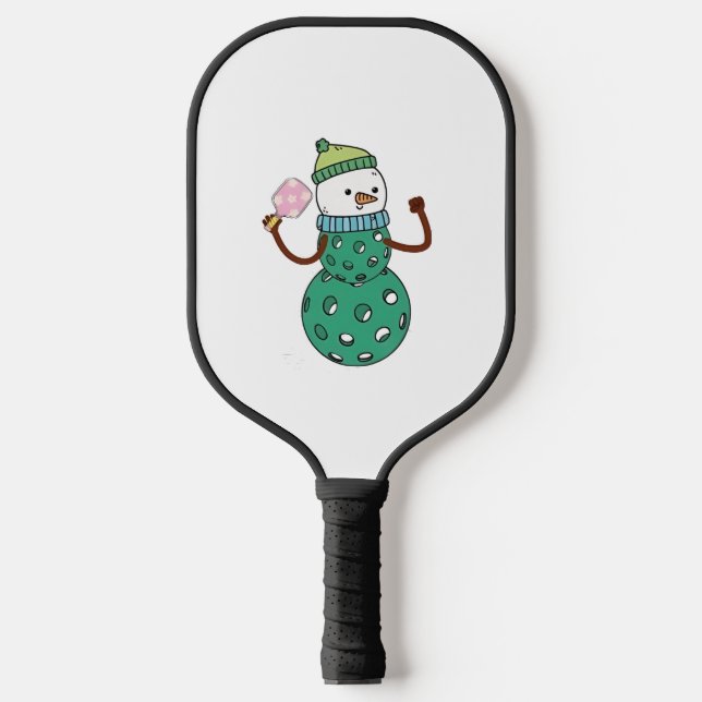 Pickleball Snowman Funny Christmas Xmas  Paddle (Front)