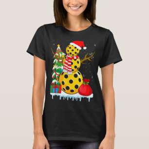 Pickleball snowman - funny pickleball christmas, T-Shirt