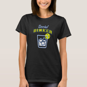 Pickleball Social Dinker Sport Cocktail Art T-Shirt