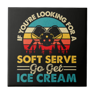 Pickleball Soft Serve Funny Sports Pun Tile