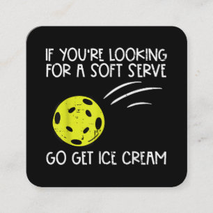 Pickleball Soft Serve Get Ice Cream Pickle Ball Me Square Business Card