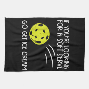 Pickleball Soft Serve Get Ice Cream Pickle Ball Me Tea Towel