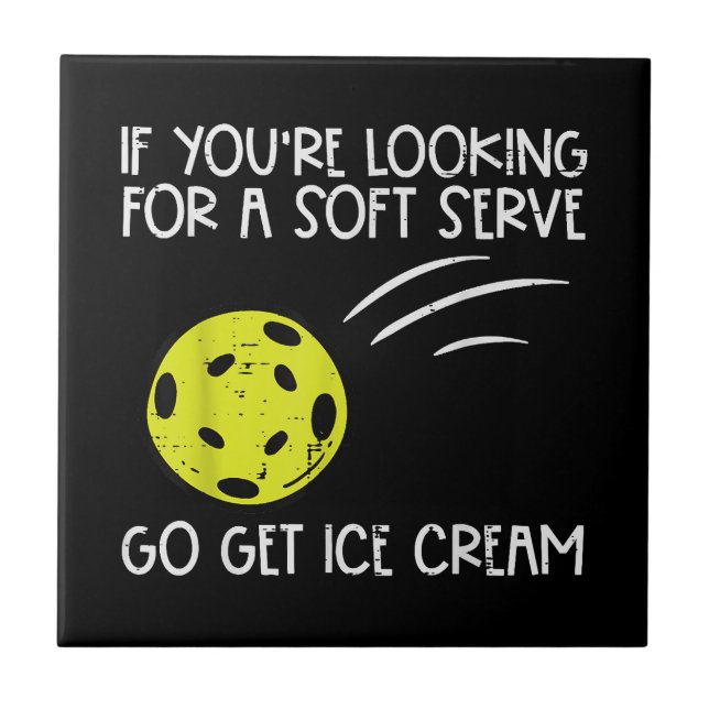 Pickleball Soft Serve Get Ice Cream Pickle Ball Me Tile (Front)