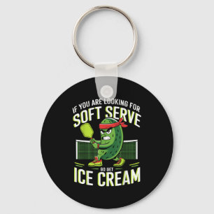 Pickleball soft serve ice cream for men women old key ring