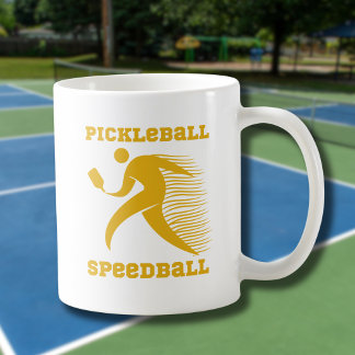 Pickleball Speedball player with speed Coffee Mug