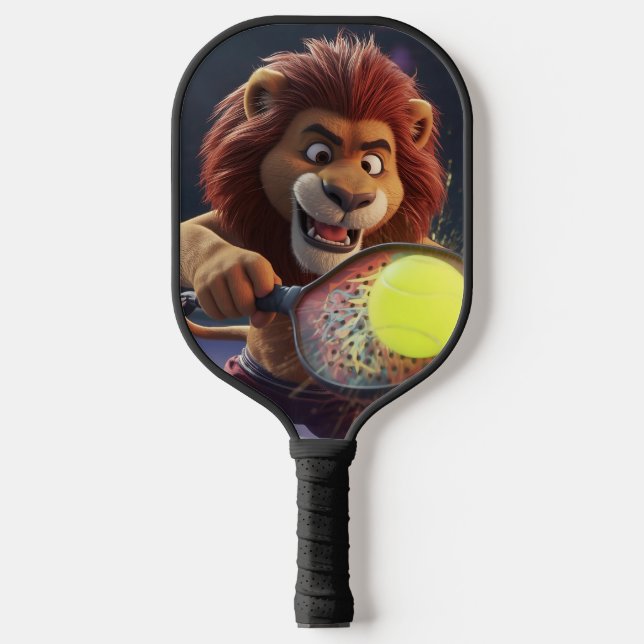 Pickleball Spirit Animal – Lion Smash Art Paddle (Front)