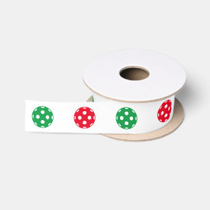 Pickleball sport Christmas colours gift ribbon Satin Ribbon