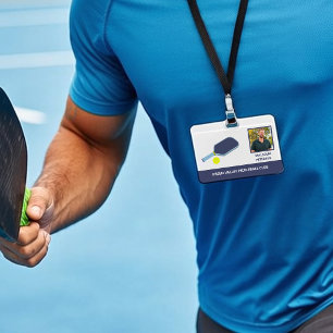 Pickleball Sports Club Member Photo ID Badge