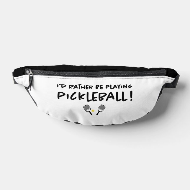 Pickleball Sports Cute Quote Cool Black White Belt Bum Bags (Lay Down)