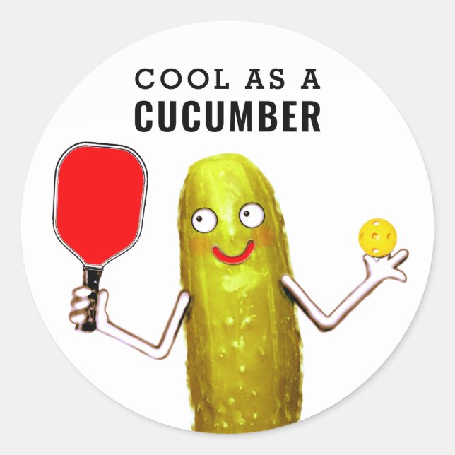 Pickleball Sports Slogan Classic Round Sticker (Front)