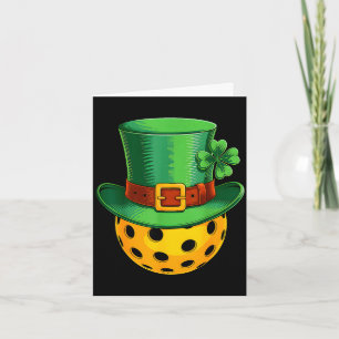 Pickleball st patricks day irish shamrock card