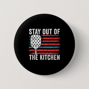 Pickleball stay out of the kitchen funny rule quot 6 cm round badge
