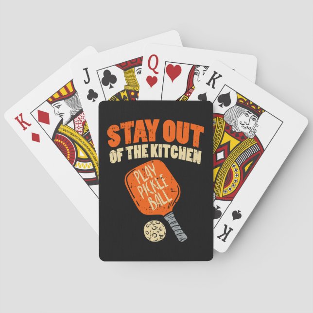 Pickleball - Stay Out Of The Kitchen Playing Cards (Back)