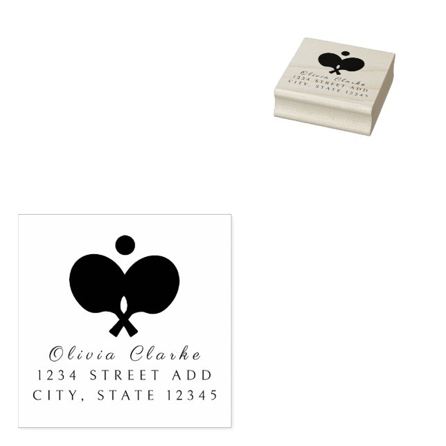 Pickleball  Stylish Script  Rubber Stamp (Stamped)