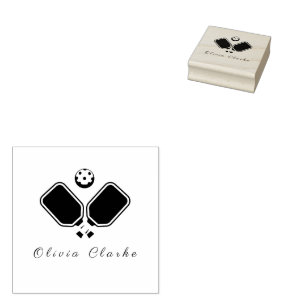 Pickleball Stylish Script Rubber Stamp
