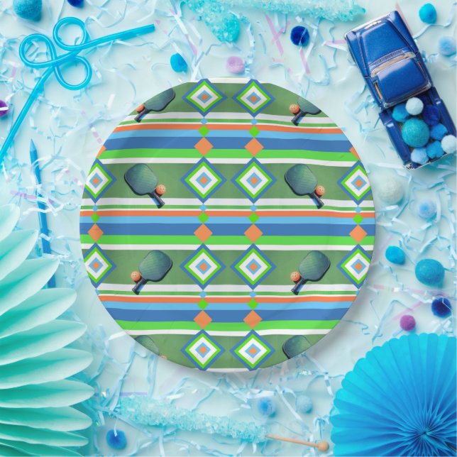 Pickleball Summer Pickleball Party Potluck Cookout Paper Plate (Party)