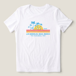 Pickleball Sunset Cool Retro Stripes Custom Text Tri-Blend Shirt