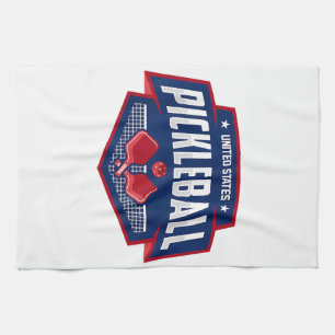 Pickleball Support the Team Pickleball Player USA Tea Towel