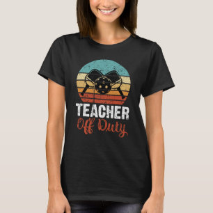 Pickleball Teacher Off Duty Retro Vintage 70's 80' T-Shirt